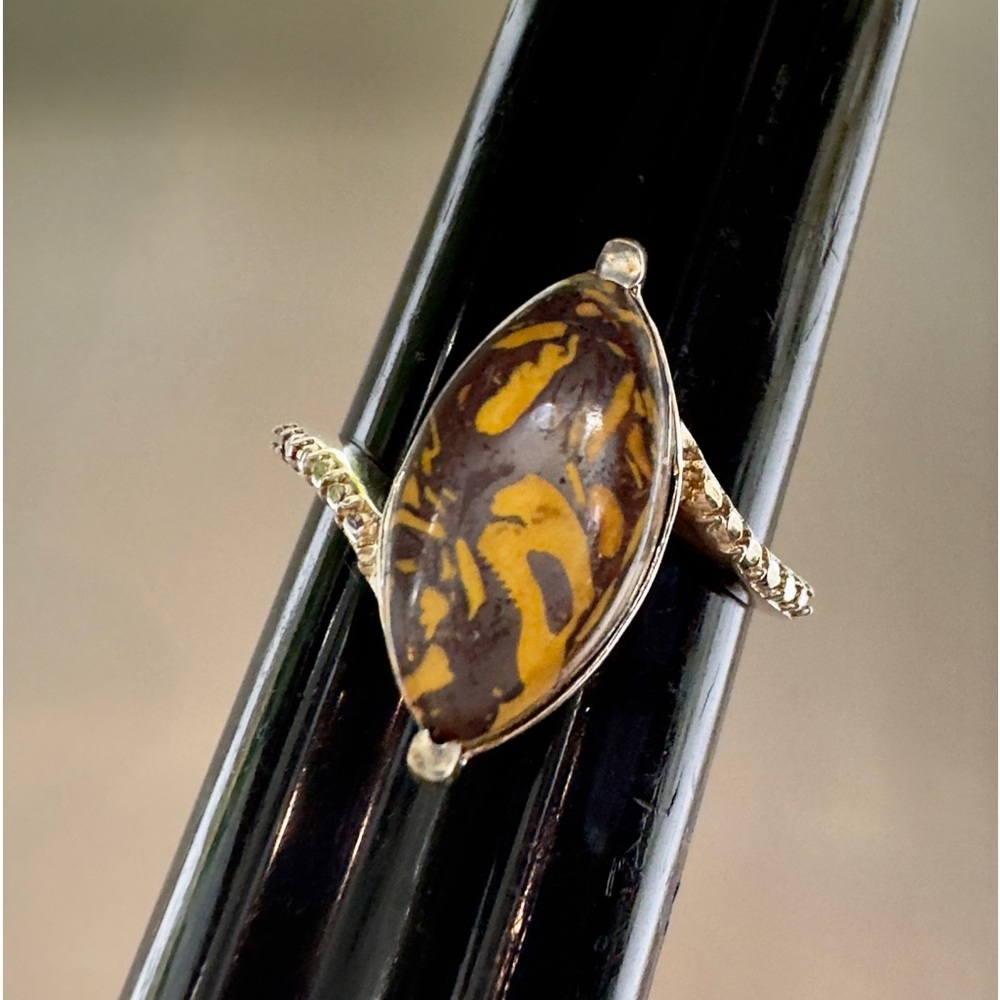 Unique Stone Ring In Solid 925 Sterling Silver Ma… - image 5